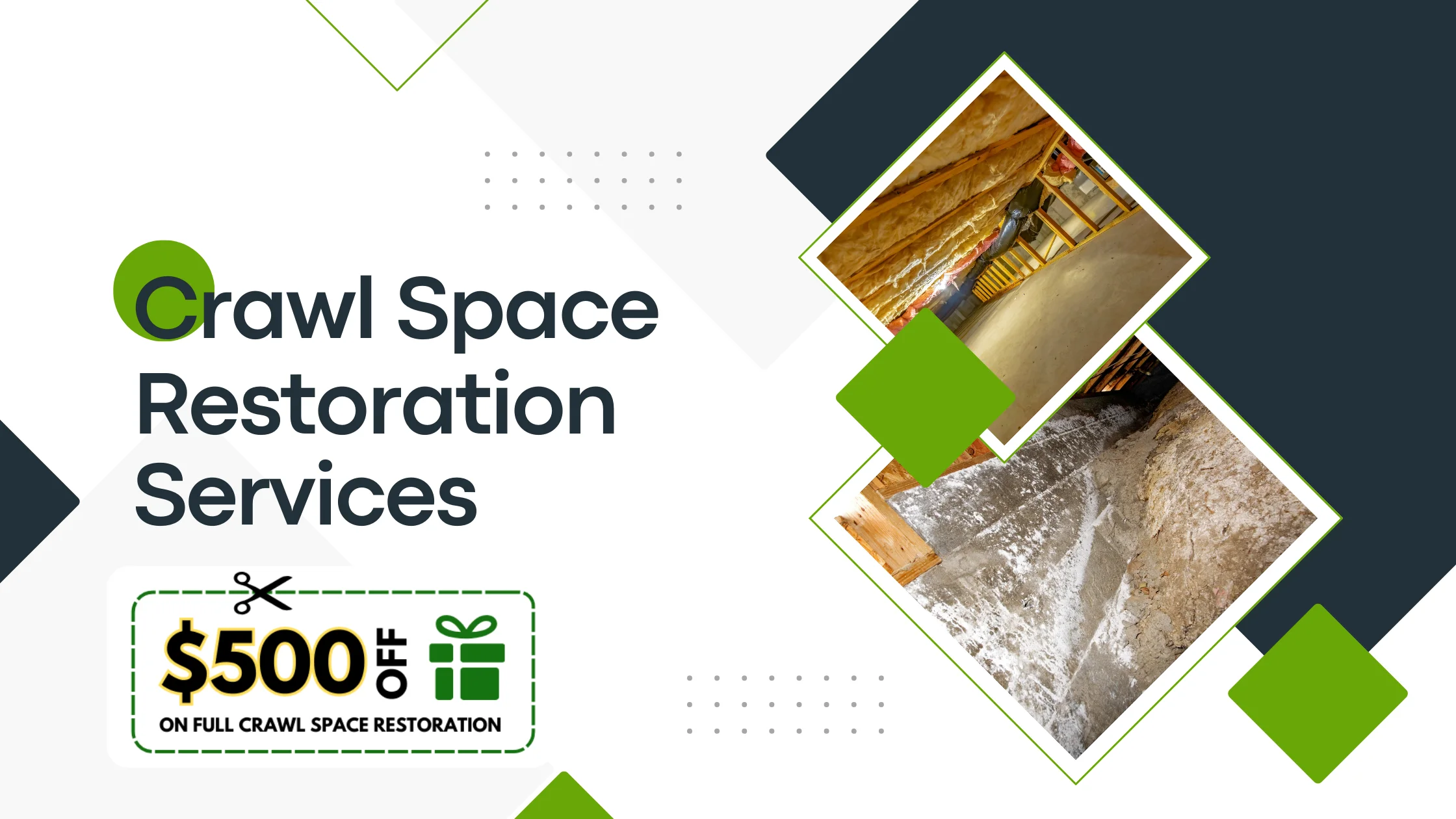 Crawl Space Restoration, $500 Off On Full Crawl Space Restoration